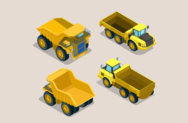 玩具造型黄色卡车设计矢量素材