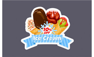 手绘卡通冰淇淋美食海报