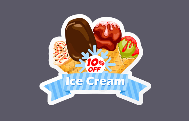 手绘卡通冰淇淋美食海报背景设计素材