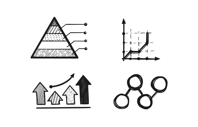手绘数据信息图表素材