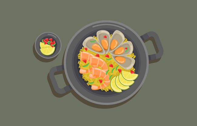 手绘韩国美食插画素材