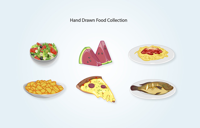 面食海鱼食物菜品背景设计矢量素材