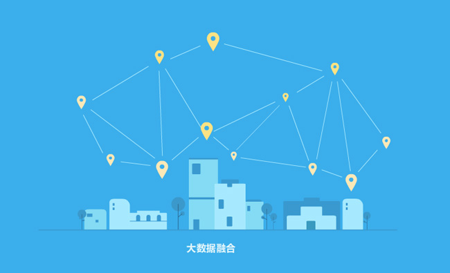定位图标形成的一个网络结构商务动画短片素材
