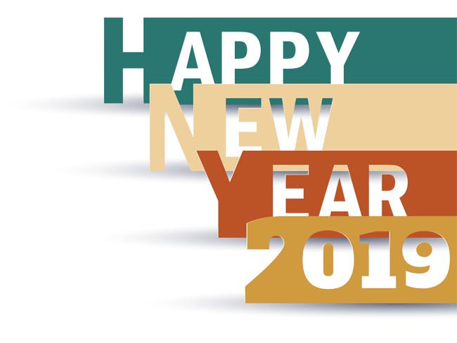 立体纸片风格2019祝贺创意封面设计素材