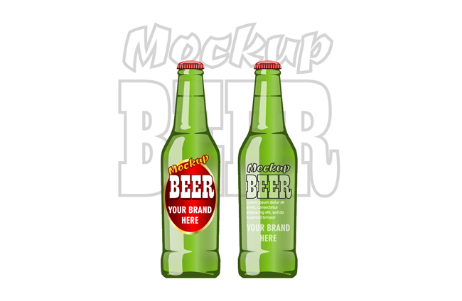 手绘啤酒瓶造型海报背景设计矢量素材