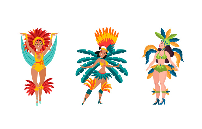 巴西狂欢节的人物造型设计素材