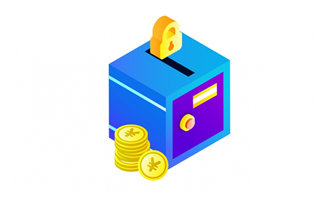 保险柜2.5d金融创意元素背