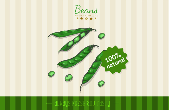 绿色豌豆海报创意背景设计矢量素材
