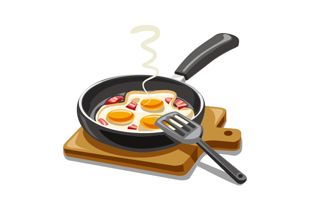 煎蛋美食海报背景设计矢量素材