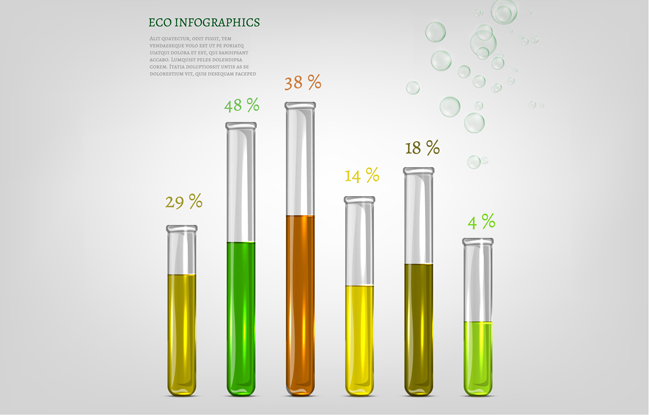 彩色试管图表图片矢量图
