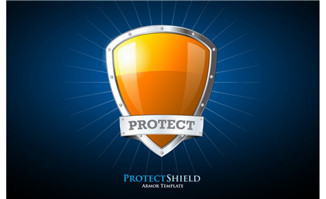 创意橙色保护盾设计 自带