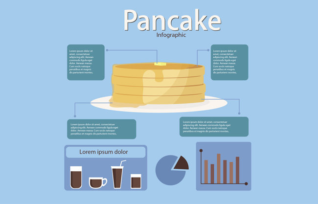 煎饼图表不同图矢量图