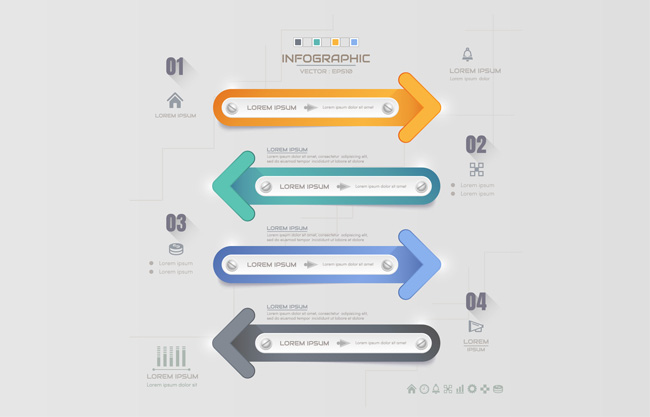 箭头元素信息图表模板矢量素材下载矢量图