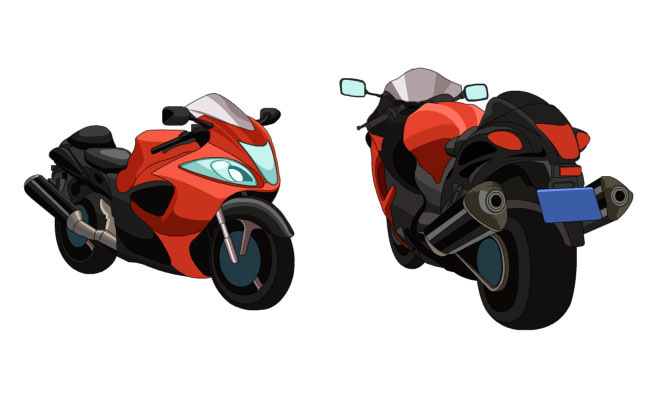 二维flash动画摩托跑车造型设计素材