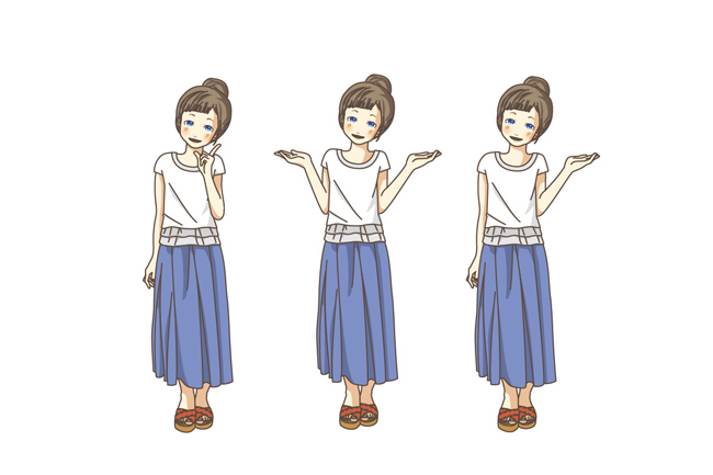 开心长裙女孩矢量图