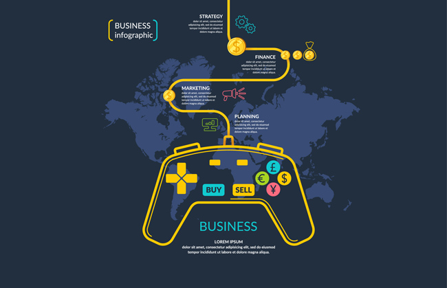 网络游戏图表设计图片矢量图