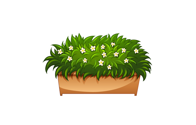 卡通绿植盆栽花卉素材矢量设计
