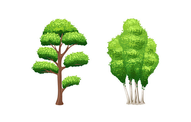 卡通绿植树木设计素材