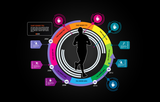 彩色运动信息数据图表素材