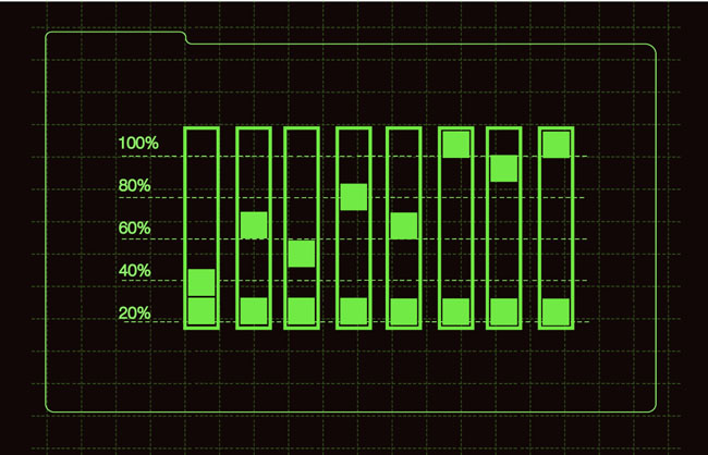 方块科技背景图表绿色数据图素材