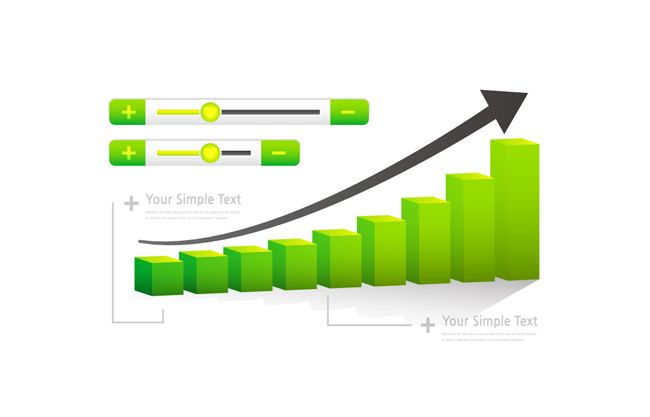 箭头趋势上升数据图表素材