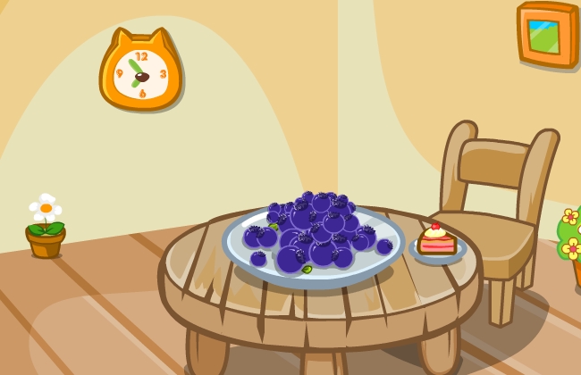 木桌上的水果和蛋糕动画背景素材