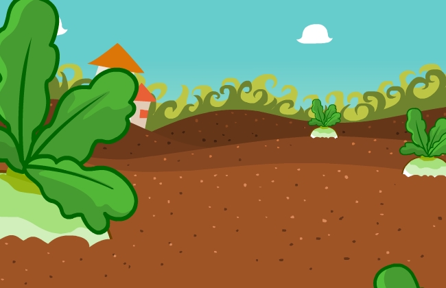 土地里的萝卜矢量动画背景设计素材