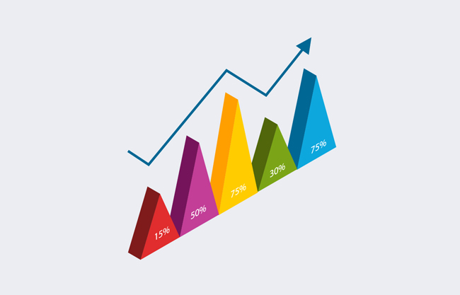 三角立体3D数据图表设计元素