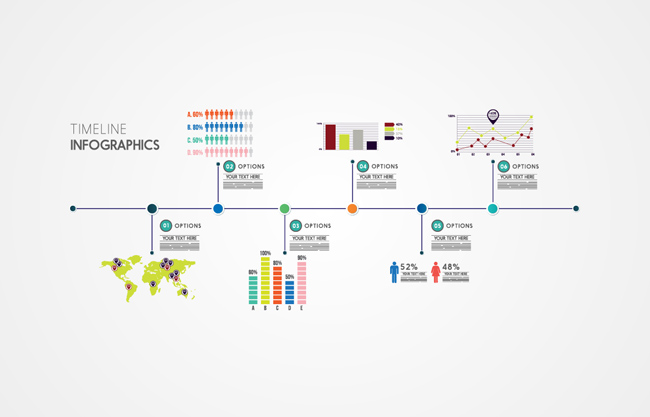 时间线性图表流程图素材矢量设计