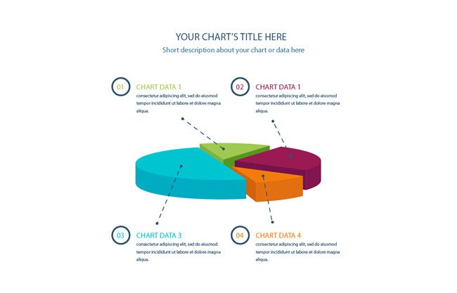 饼状数据分析图表素材矢量