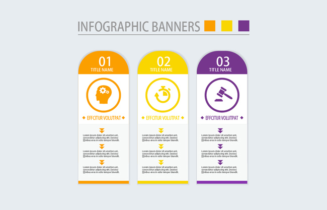 商务信息图表横幅元素素材设计