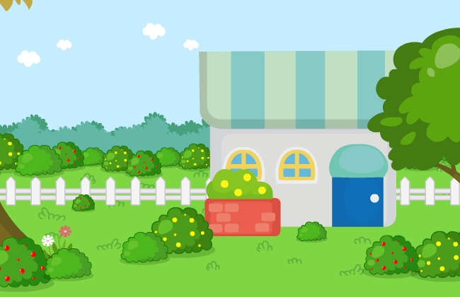 家园的草坪和花朵场景设计flash动画素材下载