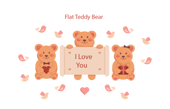 可爱泰迪熊矢量设计素材