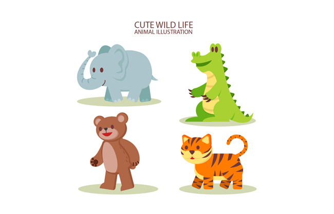 野生动物卡通形象设计素材