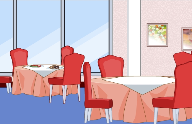 餐厅就餐位置场景设计素材