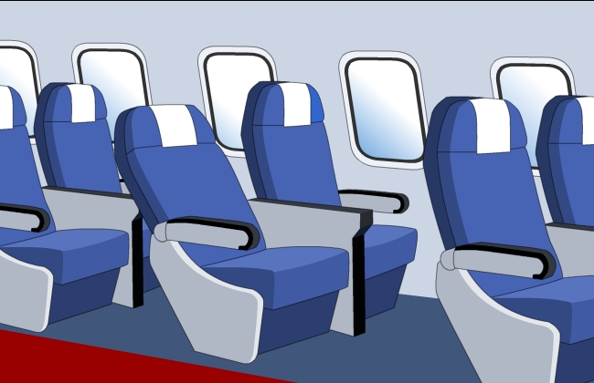 飞机内部座位场景设计素材