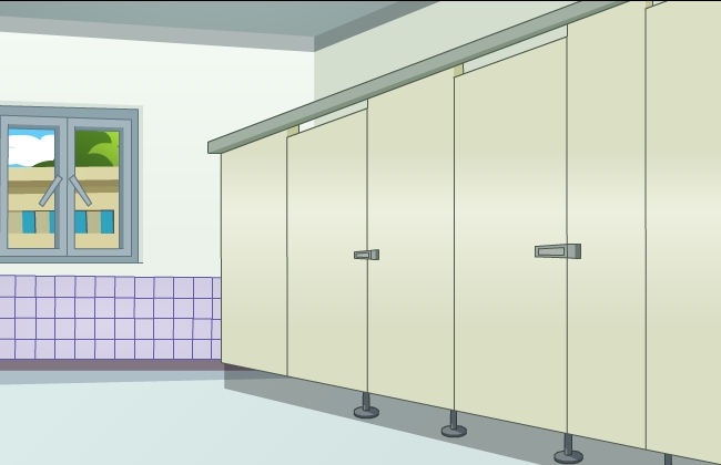 学校卫生间内部场景flash动画素材下载