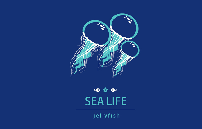 海底水母矢量素材下载