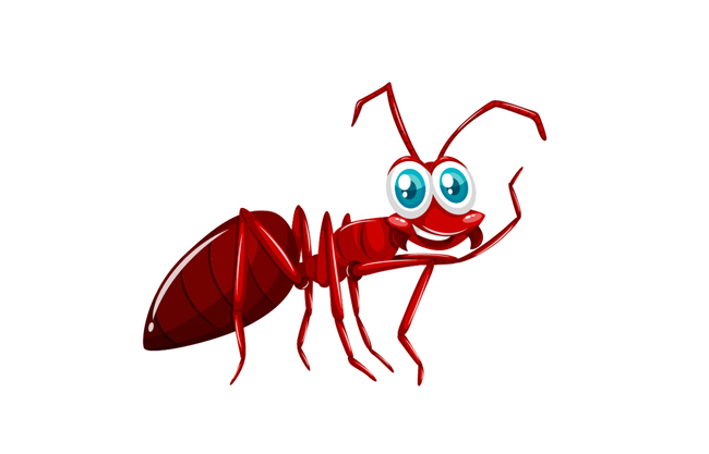 红色蚂蚁矢量动物素材设计