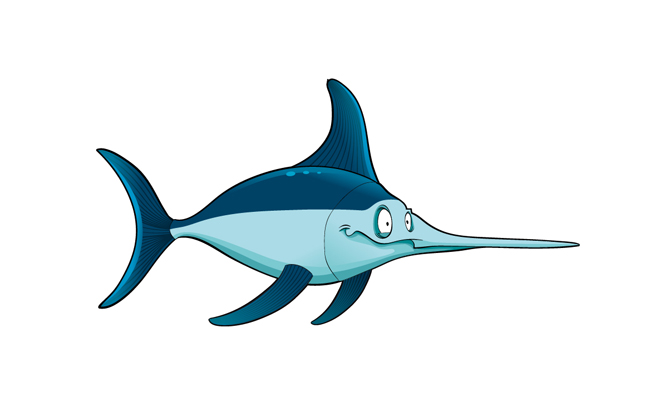 尖嘴鱼动物素材卡通设计