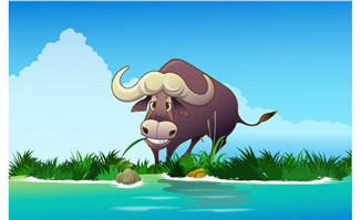 牛矢量动物素材插画设计