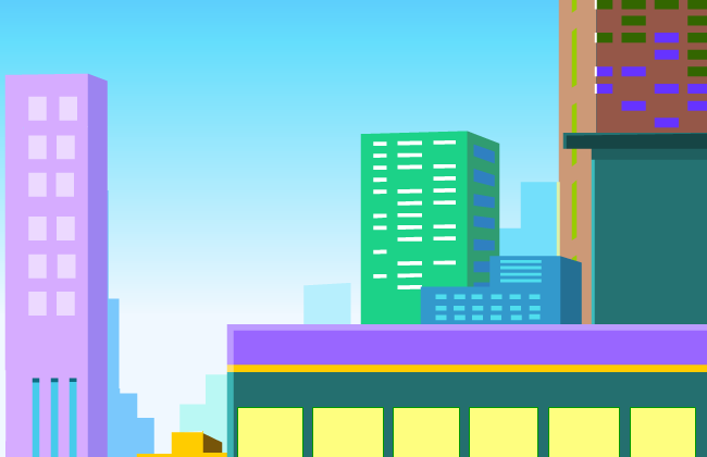高楼城市建筑楼顶flash卡通矢量素材