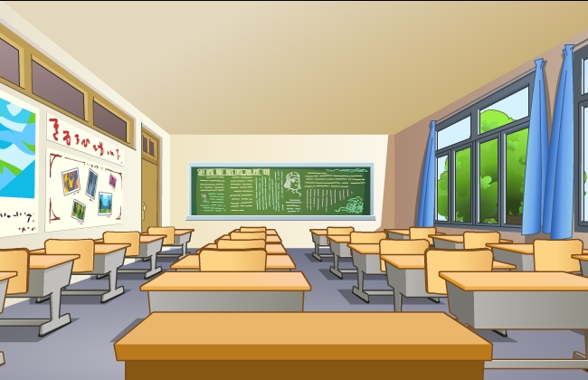 小学教室正面场景素材设计