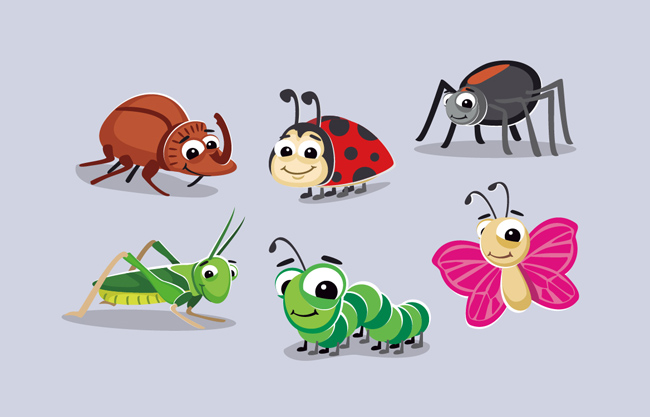 动物昆虫卡通形象设计素材