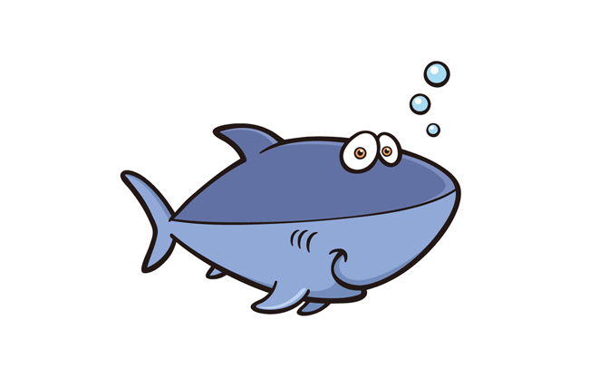 扁平化鲨鱼动物形象设计