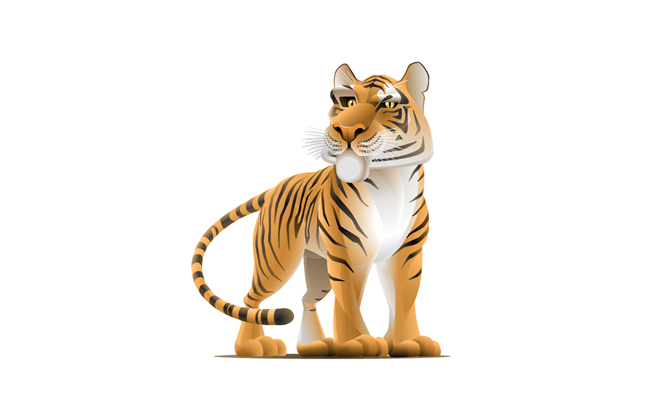 老虎卡通动物素材图