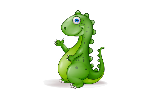 绿色卡通可爱的小恐龙设计