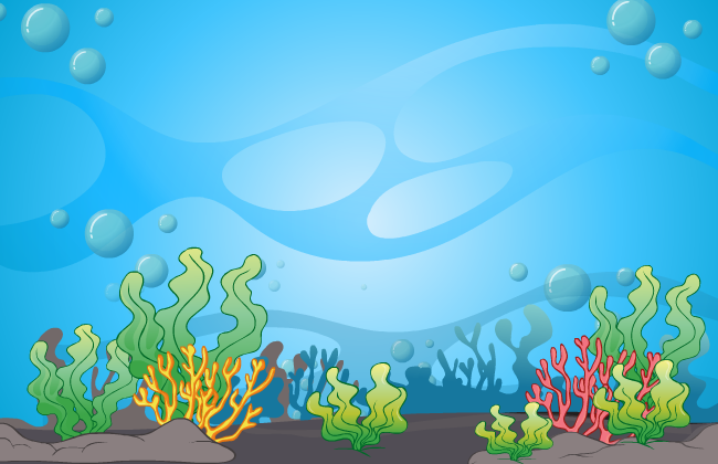 海洋里的水草和气泡flash素材设计
