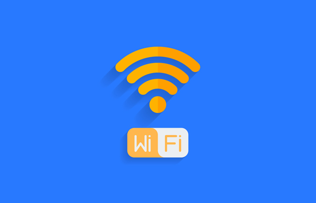 蓝色背景Wifi简约图标设计