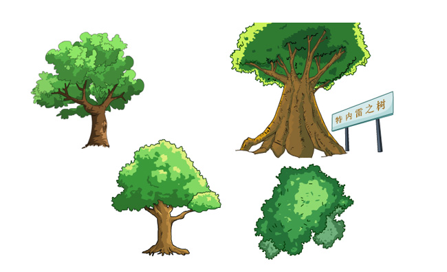 二维动画植物景观大树造型设计